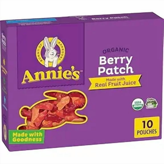 Annie's Organic Berry Patch Bunny Fruit Flavored Snacks, Gluten Free, 10 Pouches, 7 oz