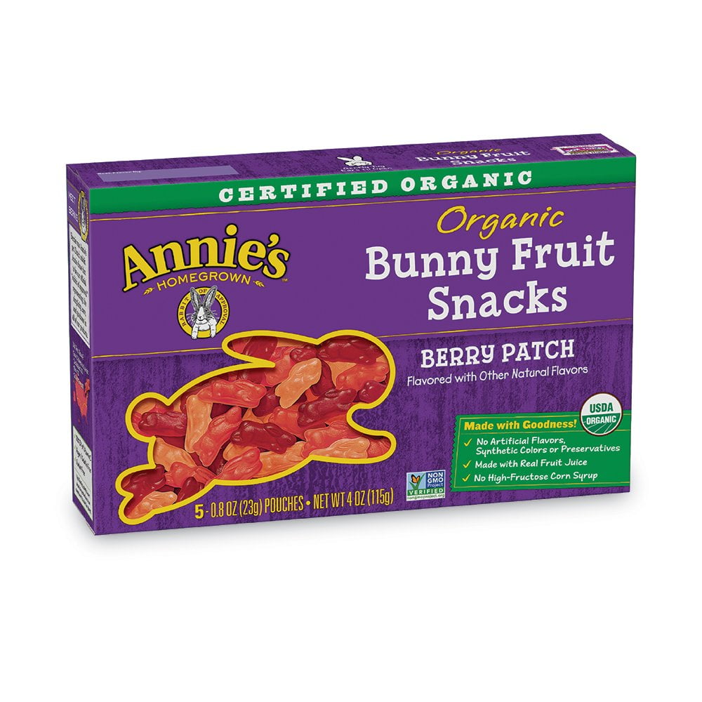 Annie's Organic Berry Patch Fruit Snacks Gluten Free, 5 Ct, 4 Oz