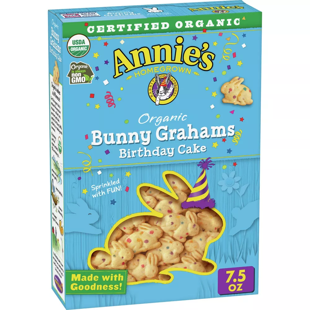 Annie's Organic Birthday Cake Bunny Grahams Baked Snacks - 7.5oz (2 pack)
