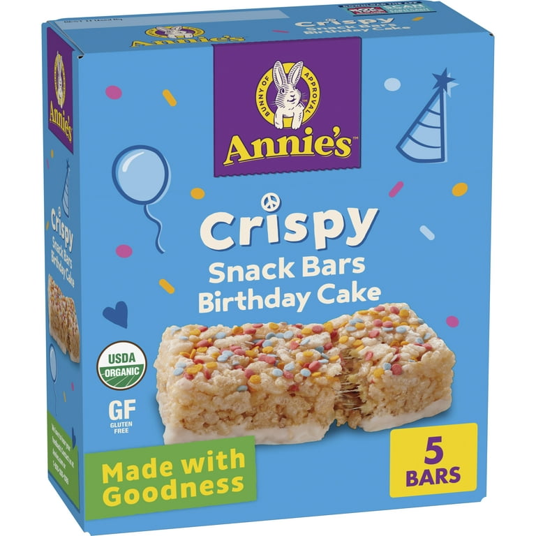 Annie's Organic Birthday Cake Crispy Snack Bars, Gluten Free, 5