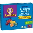 thumbnail image 1 of Annie's Organic Building Blocks Fruit Flavored Snacks, Assorted Fruit Flavors, 10 Ct, 7 oz, 1 of 15