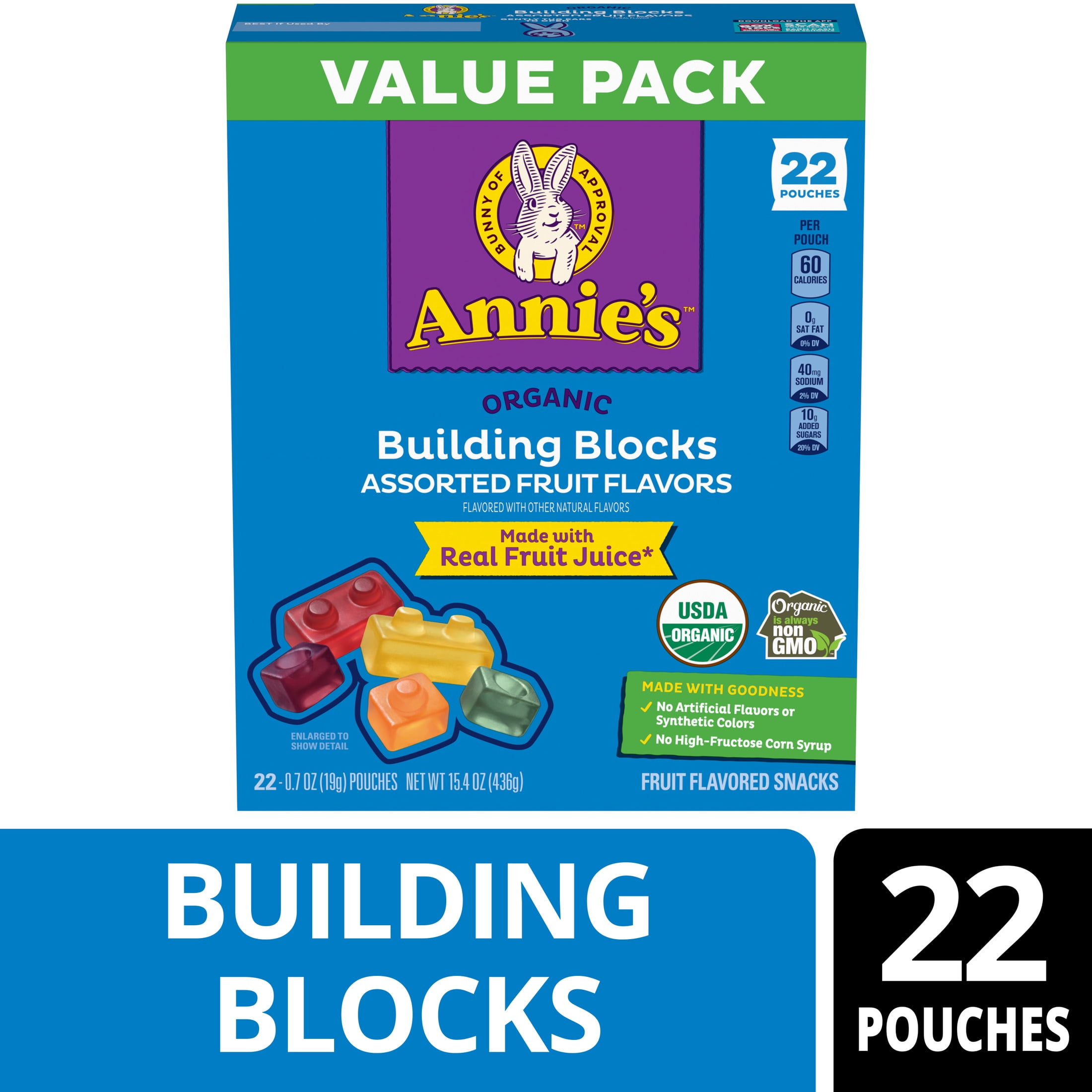 Annie's Organic Building Blocks Fruit Snacks, Healthy Lunch Kid