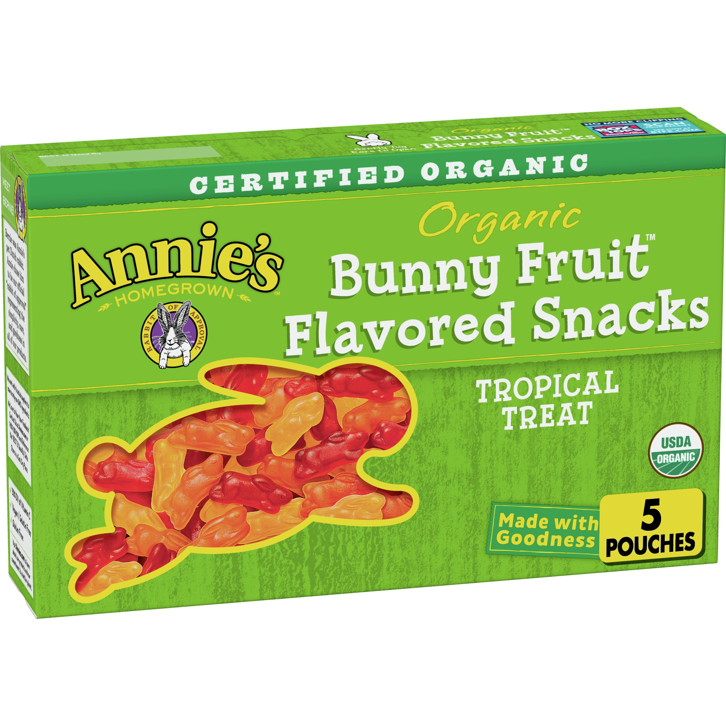 Annie's Organic Bunny FruitFlavored Snacks, Tropical Treat, Gluten