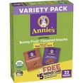 thumbnail image 1 of Annie's Organic Bunny Fruit SE33&nbsp;Snacks, Variety Pack, Gluten Free, 22 ct, 15.4 oz, 1 of 3