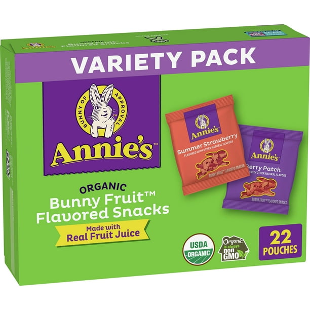 Annie's Organic Bunny Fruit Snacks Irresistible Variety Pack, Gluten
