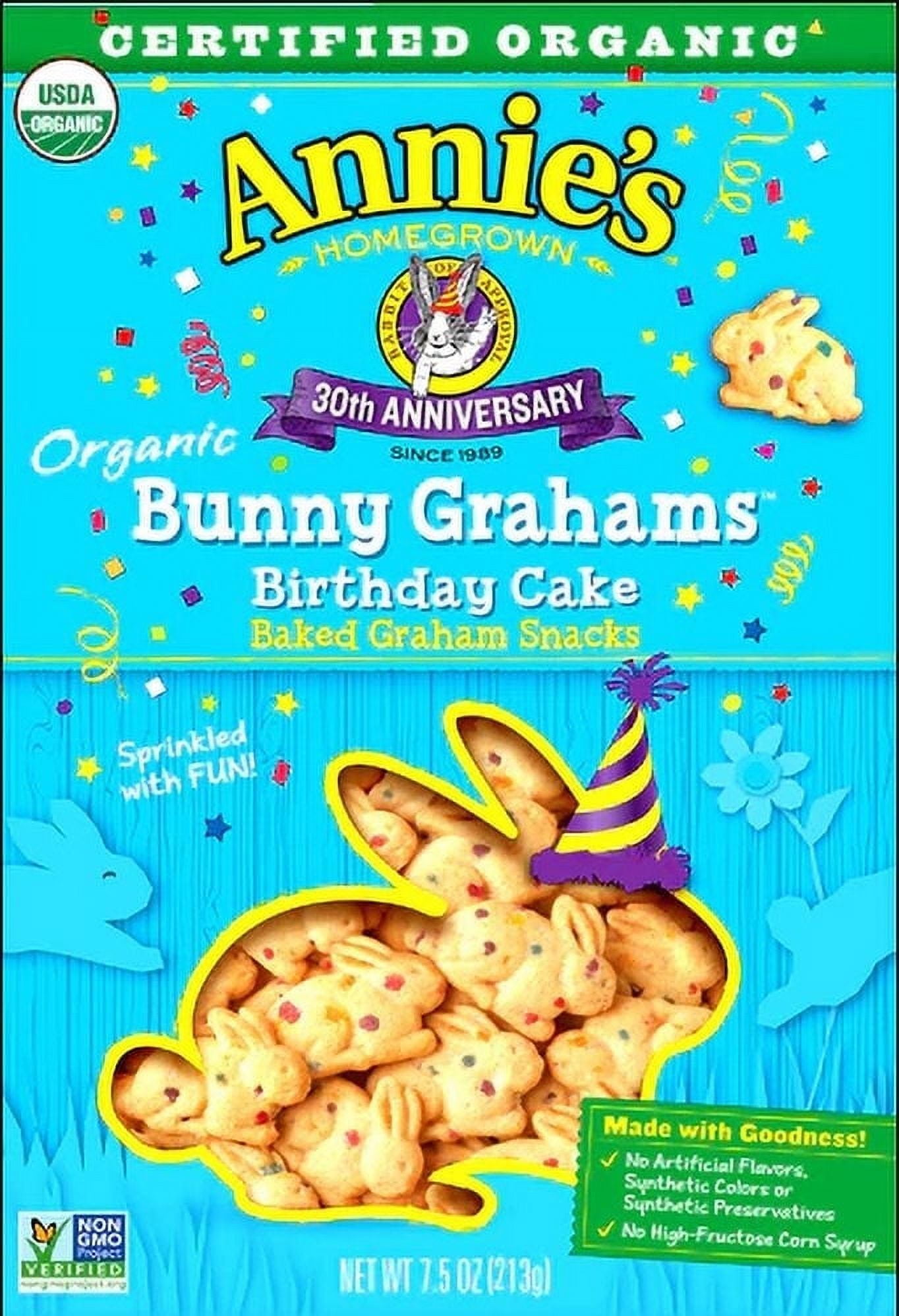Annie's Organic Bunny Grahams Birthday Cake 7.5 oz Pack of 4