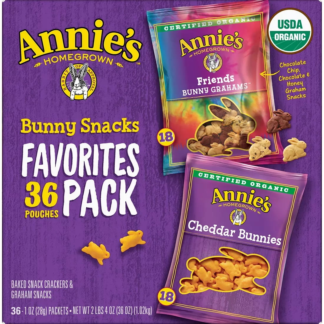 Annie's Organic Bunny Snacks Variety Pack, 36 ct.