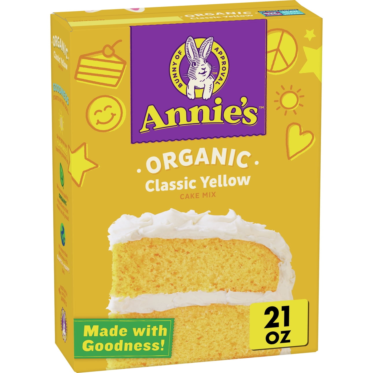 Annie's Organic Cake Mix, Classic Yellow, 21 ounces
