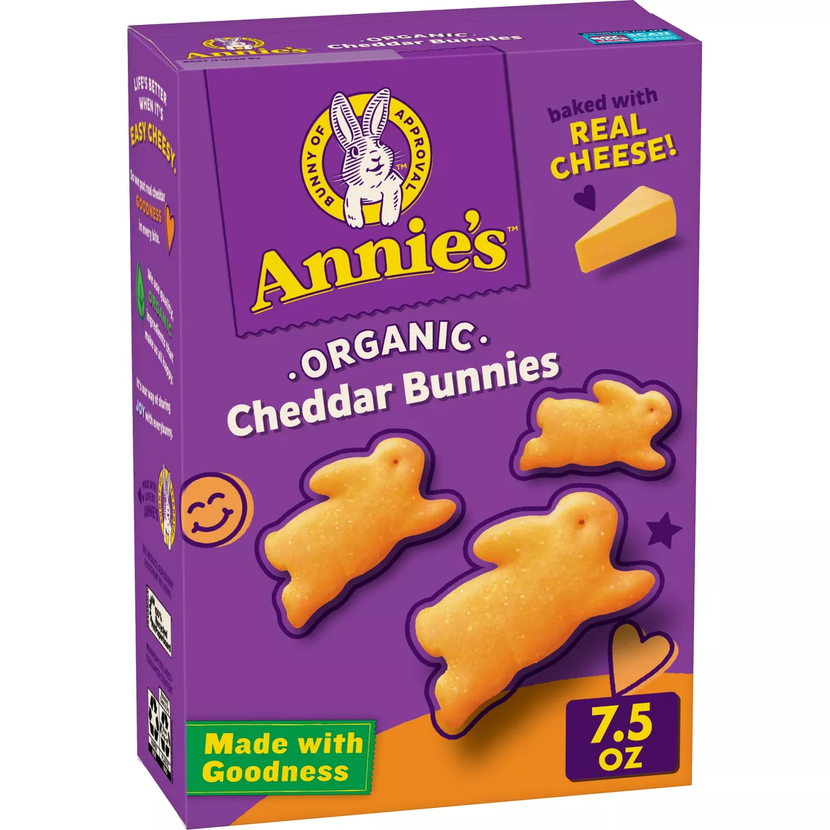 Annie's Organic Cheddar Bunnies Baked Snack Crackers - 7.5oz - Walmart.com