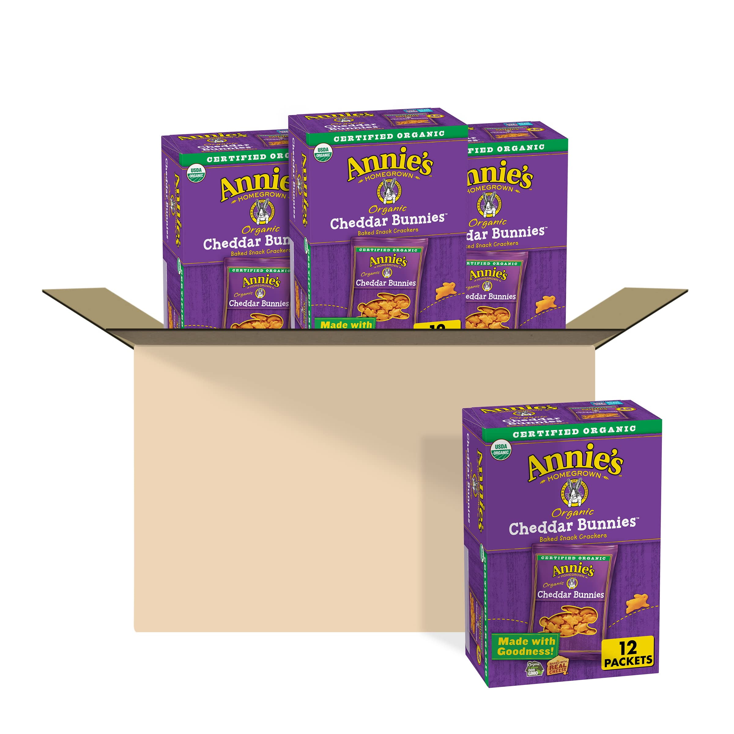 Annie's Organic Cheddar Bunnies STF9 Baked Snack Crackers, 12 oz., 12