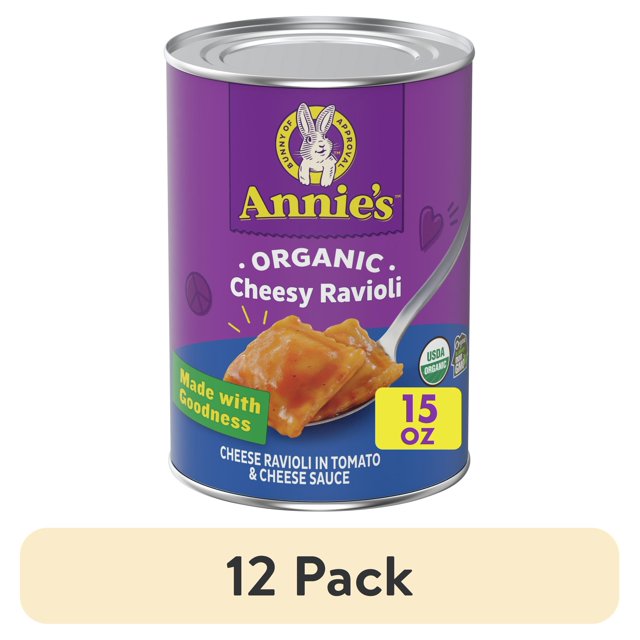 (12 pack) Annie's Organic Cheesy Ravioli in Tomato and Cheese Sauce, 15