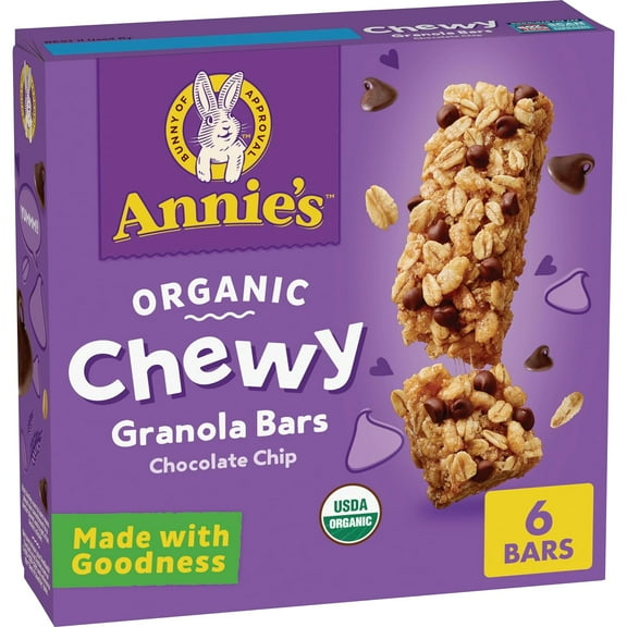Annie's Organic Chewy Granola Bars, Chocolate Chip, 6 Bars, 5.34 oz ( pack of 2 )