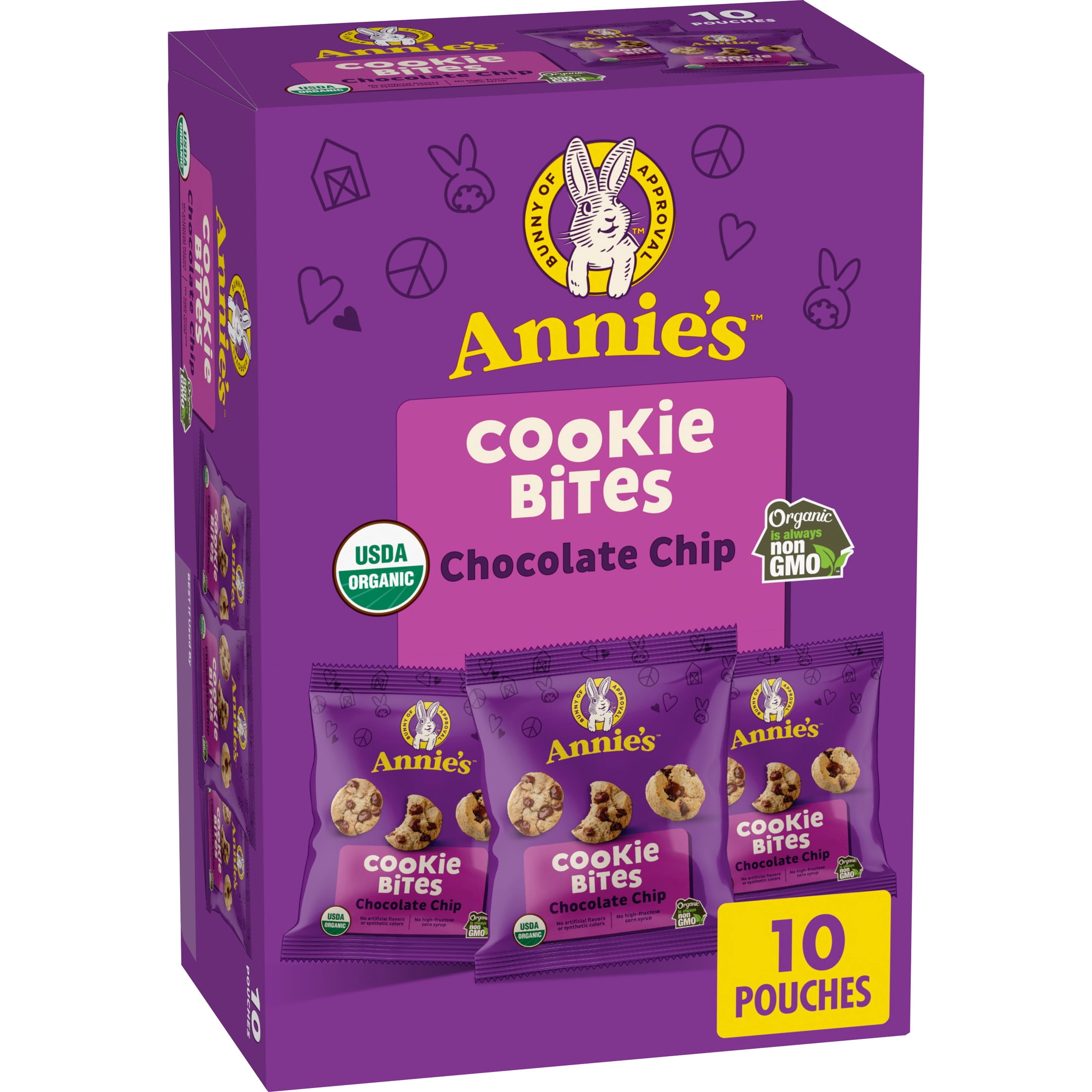 Annie's, Organic Chocolate Chip Cookie Bites, 10.5 oz, 10 pouches ...
