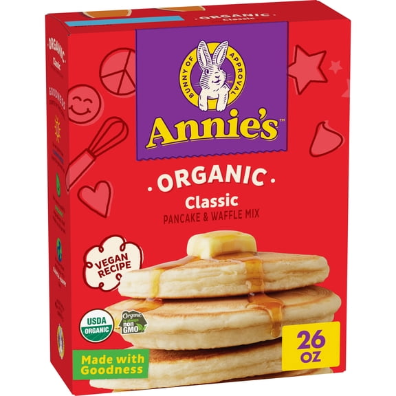 Annie's Organic Classic Pancake and Waffle Mix, Kids Breakfast, Vegan, 26 oz