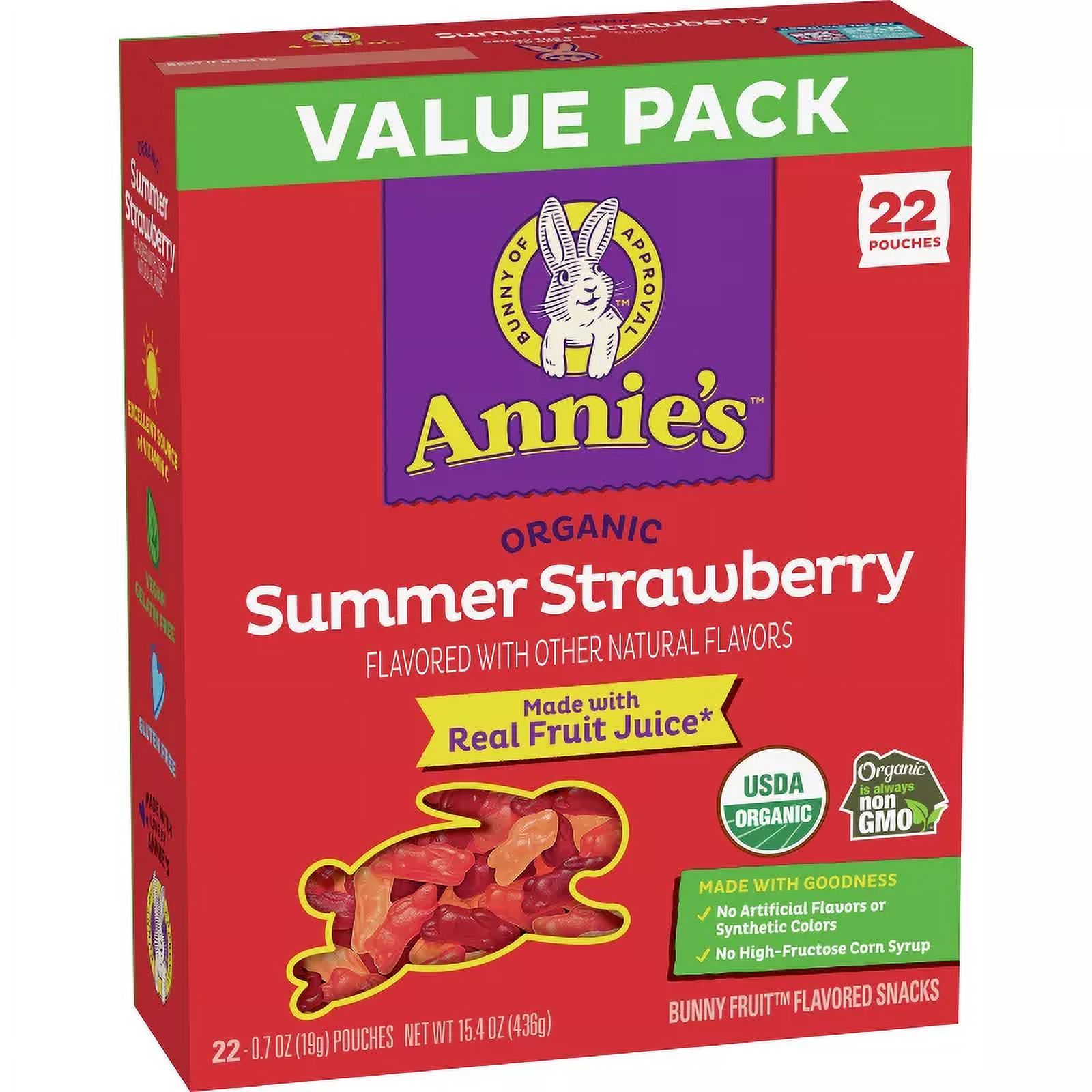 Annie's Organic Fruit Snacks Strawberry GelatinFree, Vegan