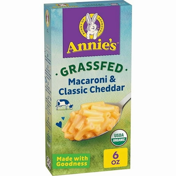 Annie's Organic Macaroni and Cheese, Classic Mild Cheddar, Grassfed, 6 oz