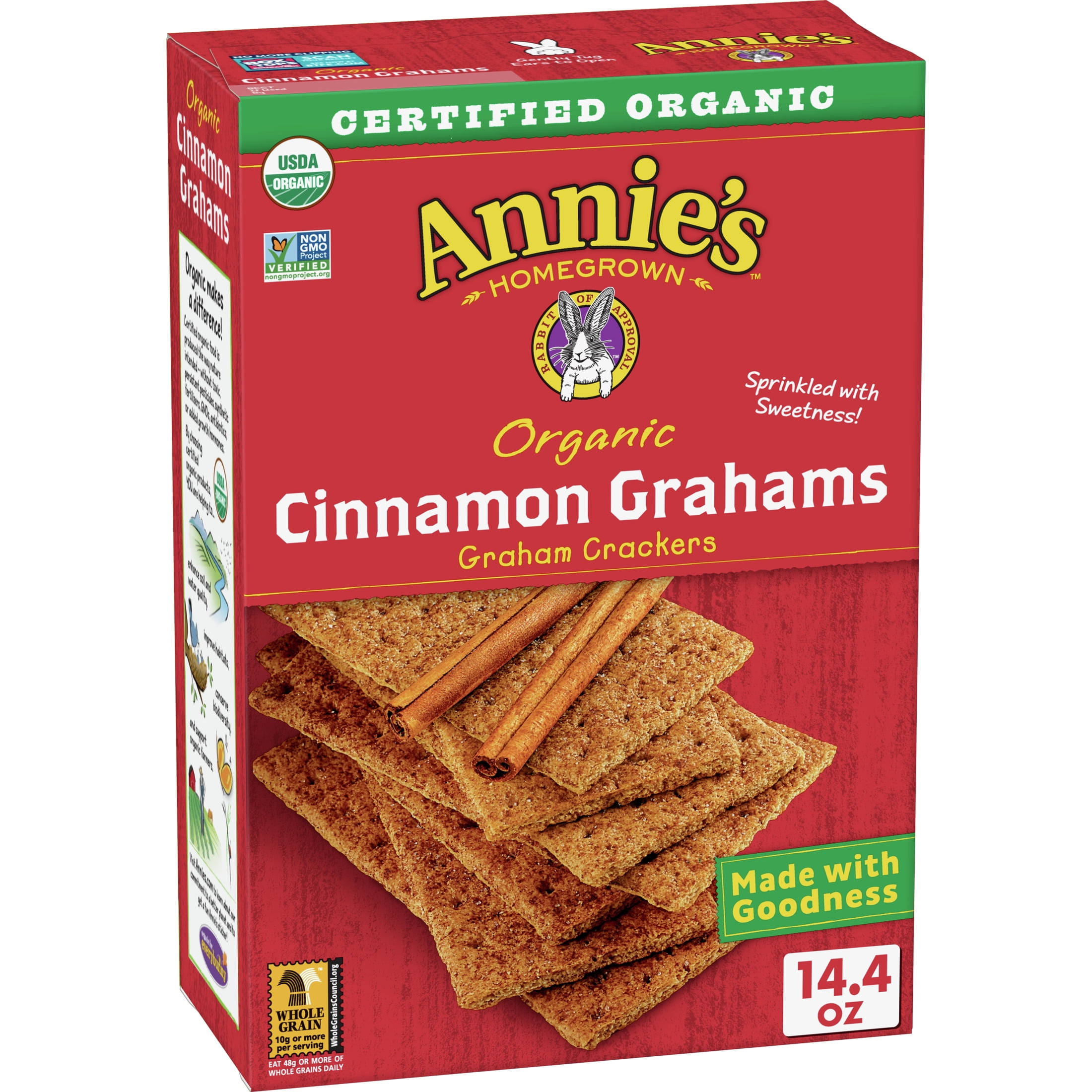 Annie's Organic, NonGMO Cinnamon Graham Crackers, 14.4 oz