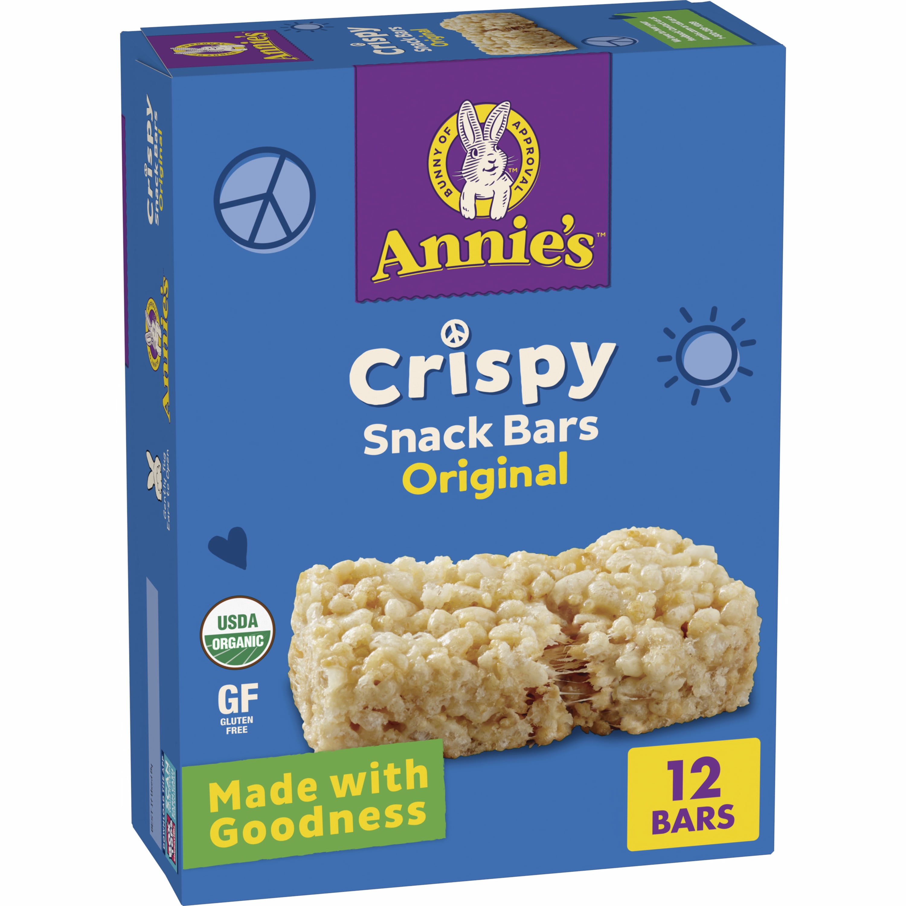 Annie's Organic Original Crispy Snack Bars, Gluten Free, Value Pack, 12