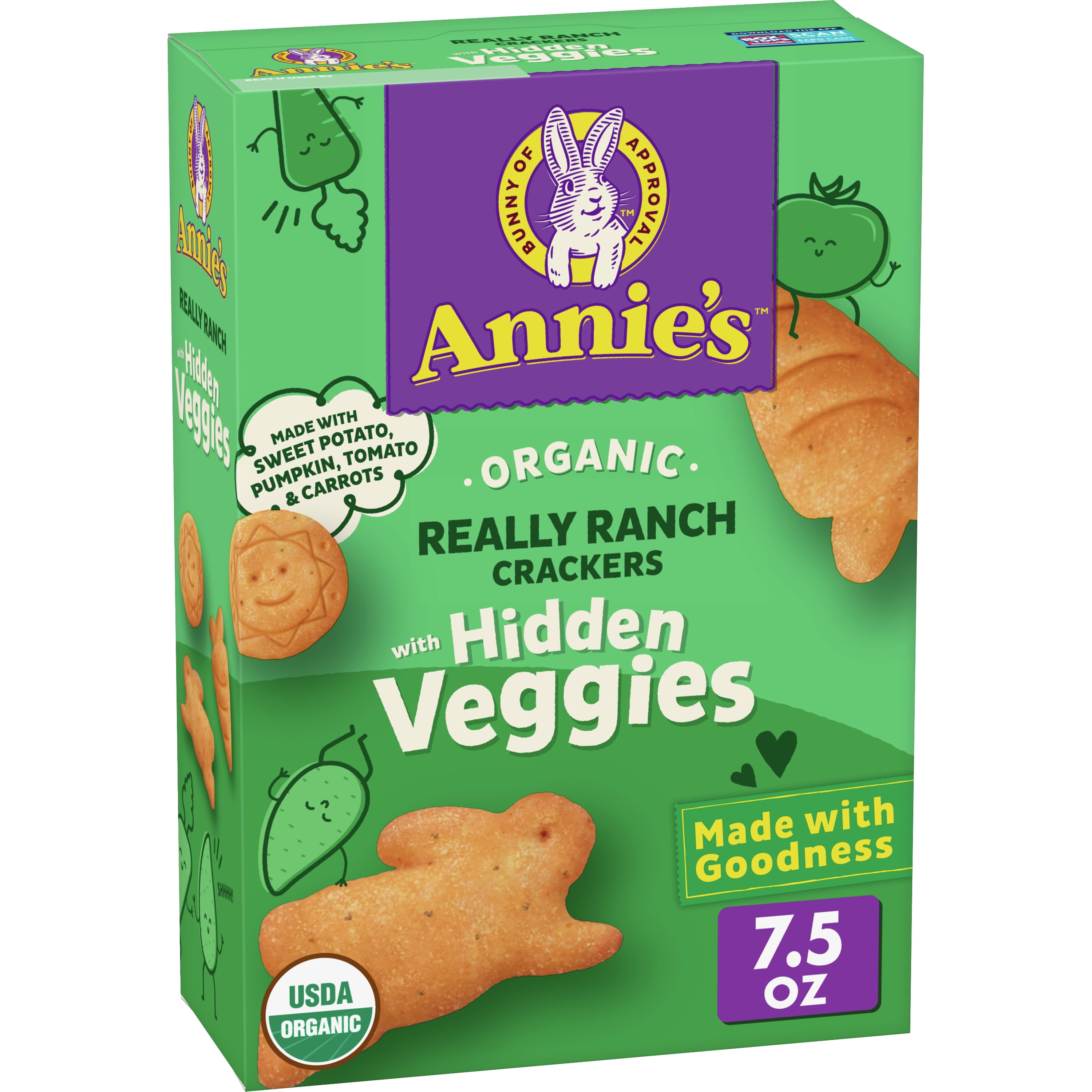 Annie's Organic Really Ranch Crackers With Hidden Veggies, 7.5 oz. Box