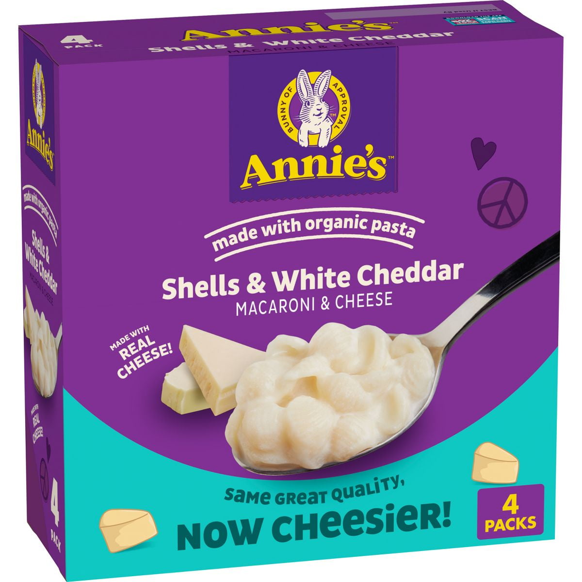 Annie's Organic Shells White Cheddar Mac and Cheese - 24oz/4pk - Pack of 2