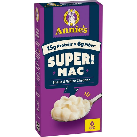 Annie's Organic Super Mac Shells White Cheddar Mac and Cheese - 6oz - Pack of 2