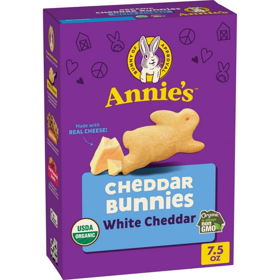Annie's Organic White Cheddar Bunnies Baked Snack Crackers, 7.5 oz