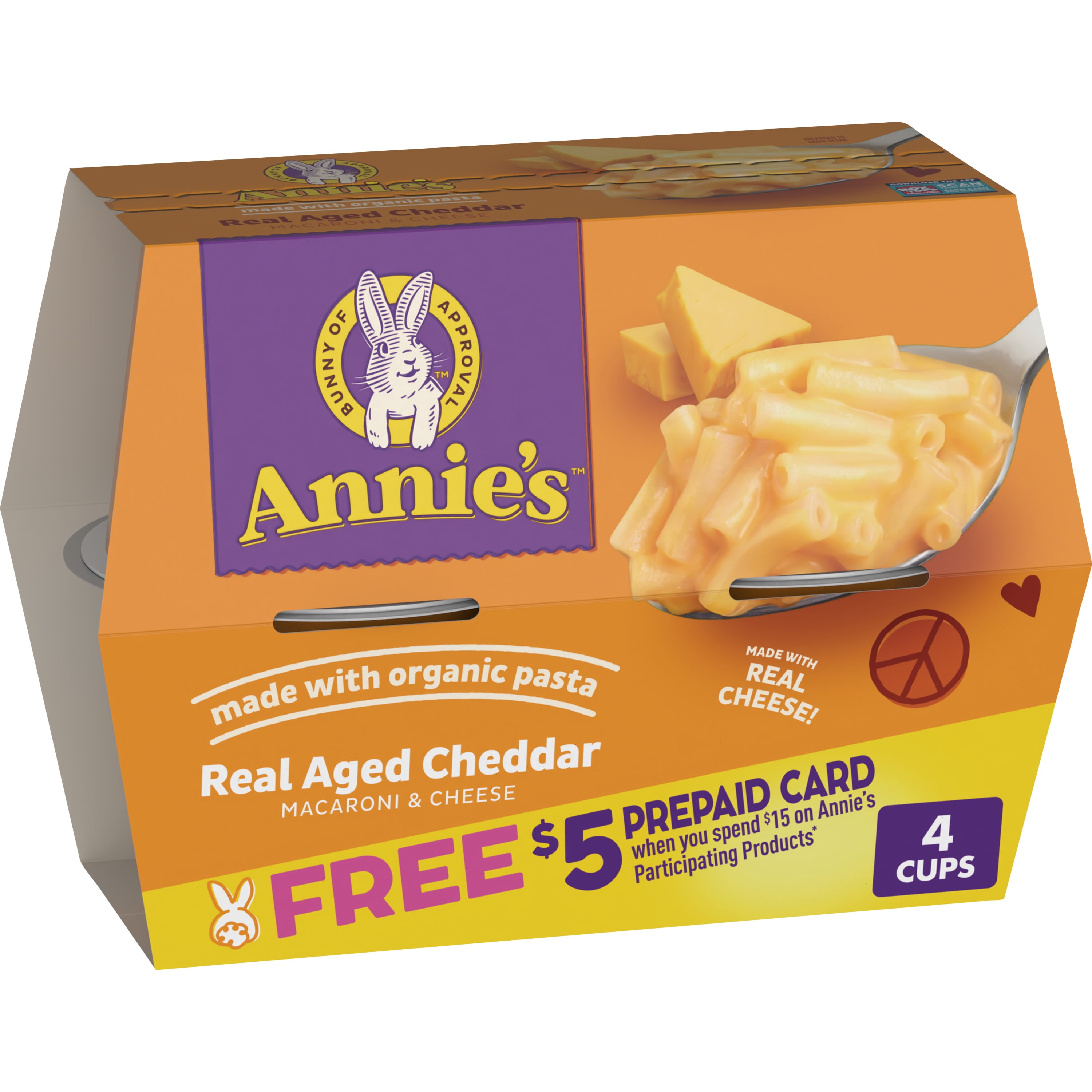 Annie's Real Aged Cheddar Microwave Mac and Cheese with Organic Pasta ...