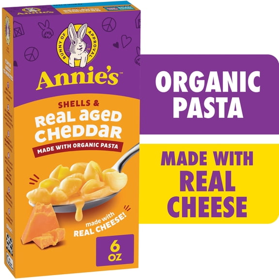 Annie's Shells and Real Aged Cheddar, Made with Organic Pasta and Real Cheese, 6 oz