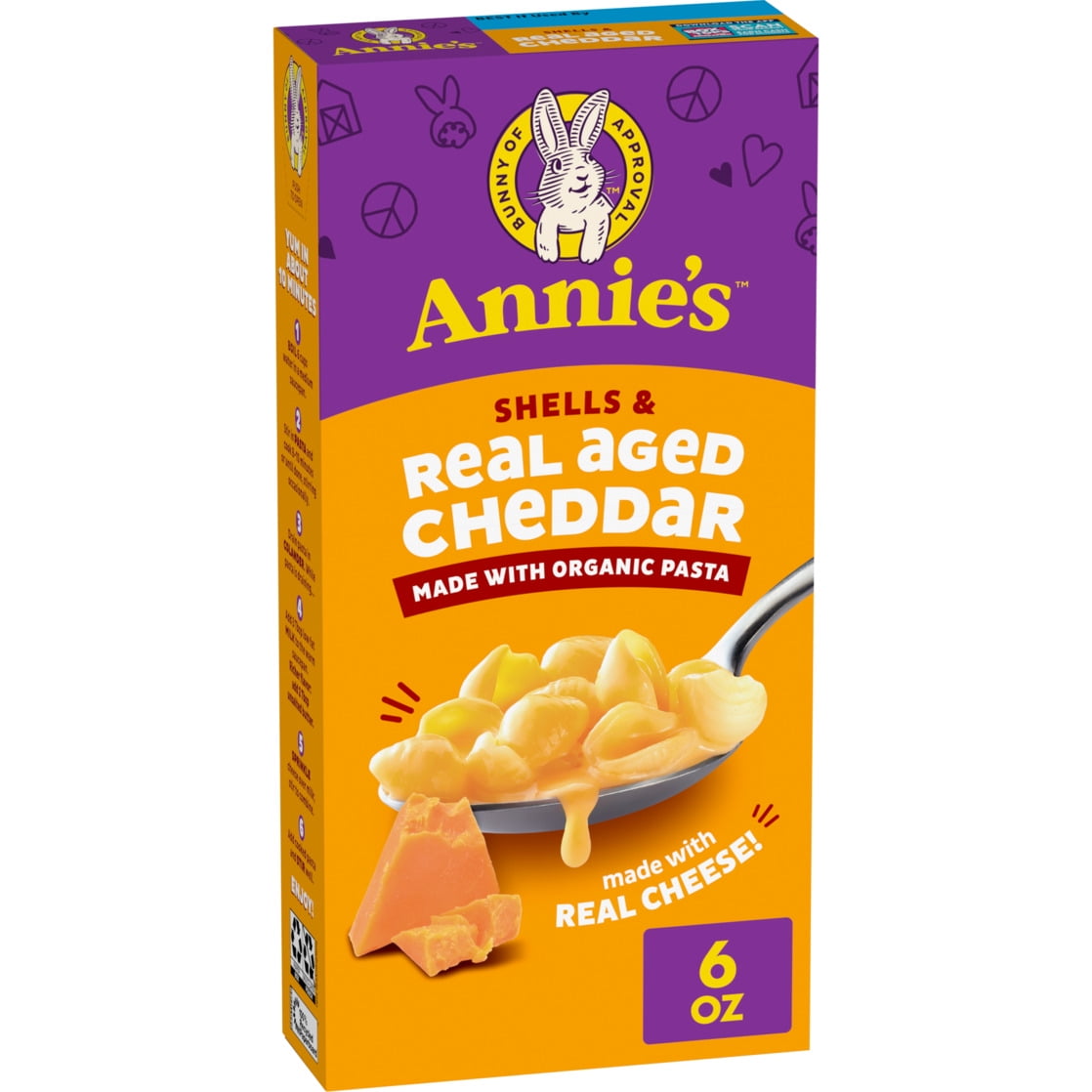 Annie's Shells and Real Aged Cheddar, Made with Organic Pasta and Real Cheese, 6 oz