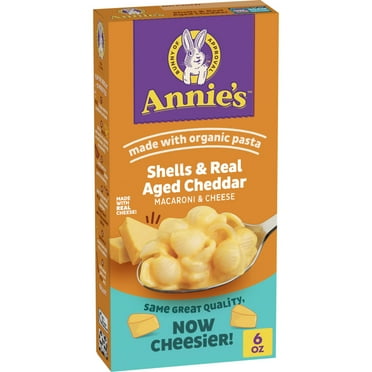 Annie's Shells and Real Aged Cheddar Mac and Cheese with Organic Pasta, 6 oz