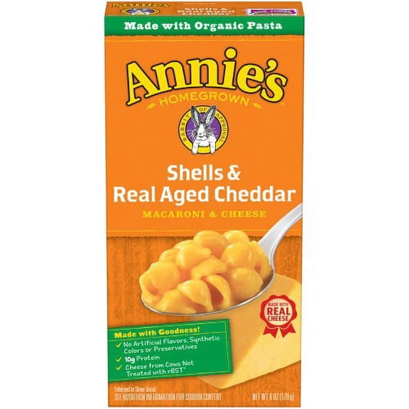 Annie's, Shells & Real Aged Cheddar Macaroni & Cheese (Pack of 32)