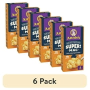 (6 pack) Annie's Super! Mac, Protein Macaroni And Cheese Dinner, Shells & Real Aged Cheddar, 6 oz.
