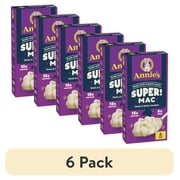 (6 pack) Annie's Super! Mac, Protein Macaroni And Cheese Dinner, Shells & White Cheddar, 6 oz.