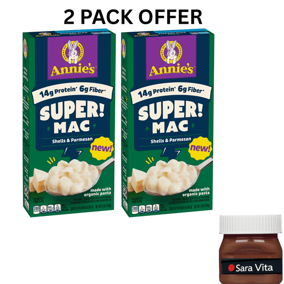 Annie's Super! Mac, Shells and Parmesan, Made with Organic Pasta, 6 oz