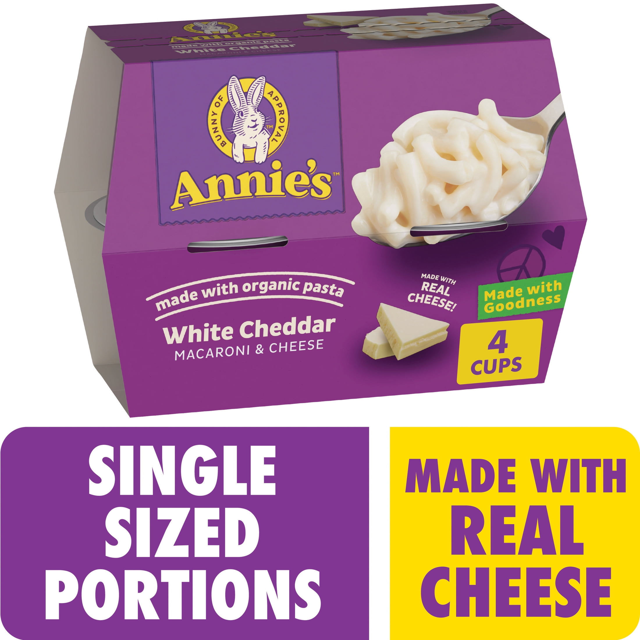Annie's White Cheddar Microwave Mac and Cheese Cups with Organic