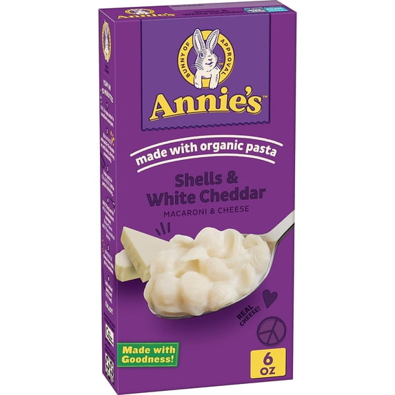 Annies Homegrown Macaroni and Cheese - Shells and White Cheddar - 6 oz - case of 12