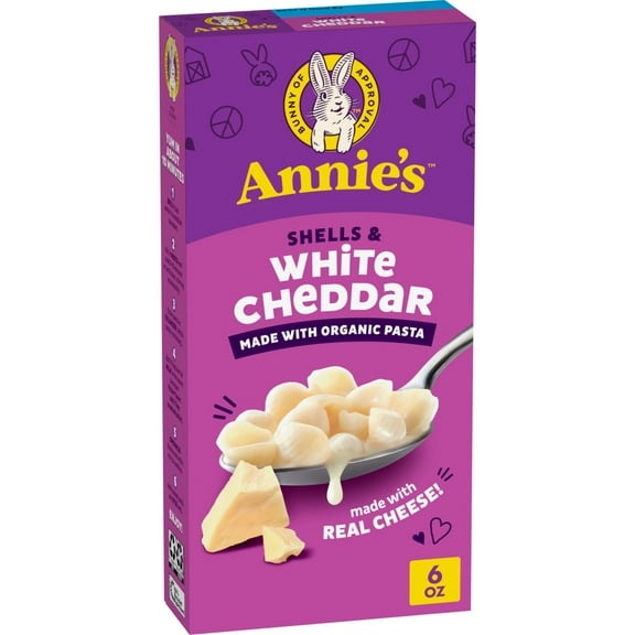 Annie's Shells and White Cheddar, Made with Organic Pasta and Real Cheese, 6 oz