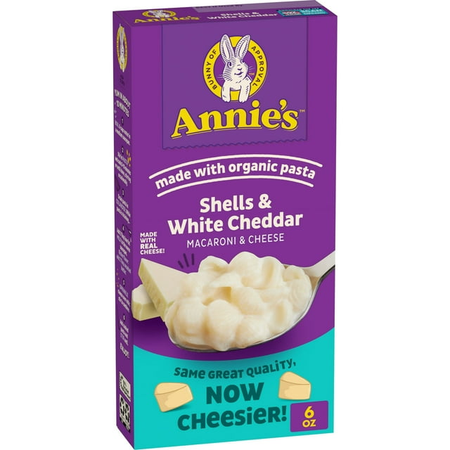 Annie's White Cheddar Shells Macaroni and Cheese with Organic Pasta, 6
