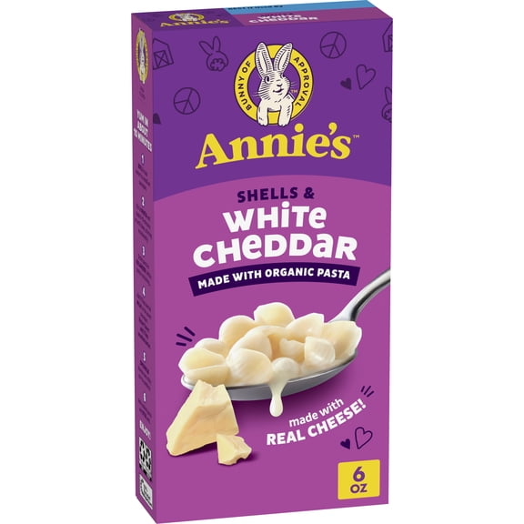 Annie's Shells and White Cheddar, Made with Organic Pasta and Real Cheese, 6 oz