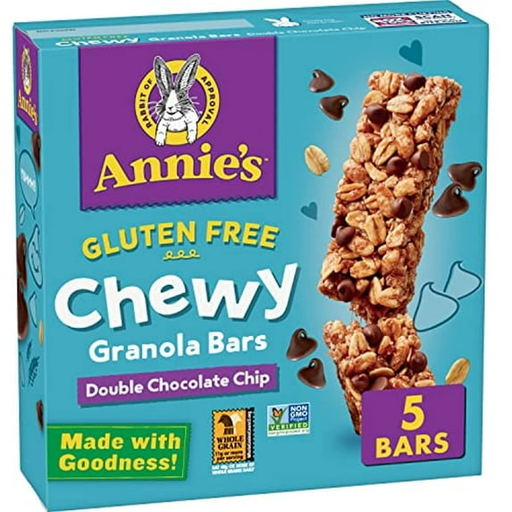 Annies Gluten Free Chewy Granola Bars, Double Chocolate Chip Bars, 0.98 Oz, 5 Ct