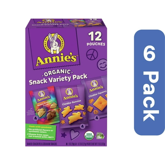 Annies Homegrown Cracker & Cookie Variety Pack 11 oz (Pack of 6)