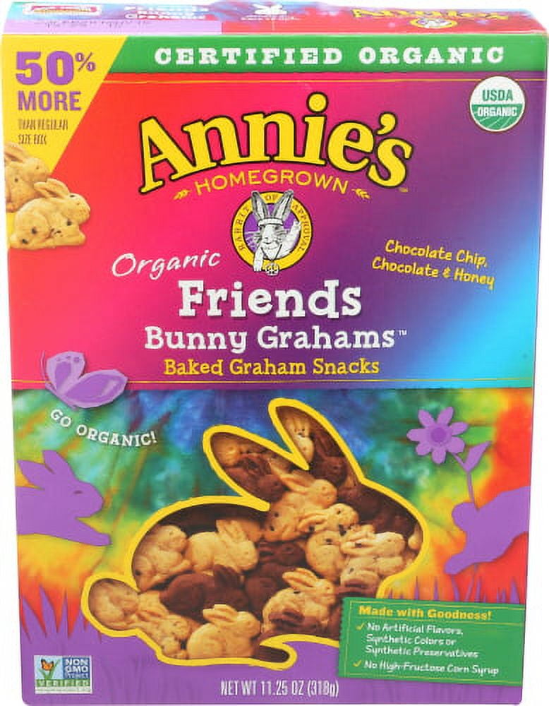 Annies Homegrown Organic Friends Bunny Grahams Snacks, 11.25 Ounce -- 6 per case.