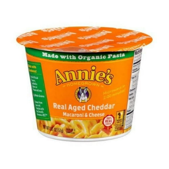Annies Homegrown Real Aged Cheddar Microwavable Mac and Cheese Cup, 2.01 Ounce -- 12 per case