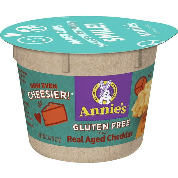Annies Homegrown Rice Pasta and Cheddar Microwavable Macaroni and Cheese Cup, 2.01 Ounce -- 12 per case.