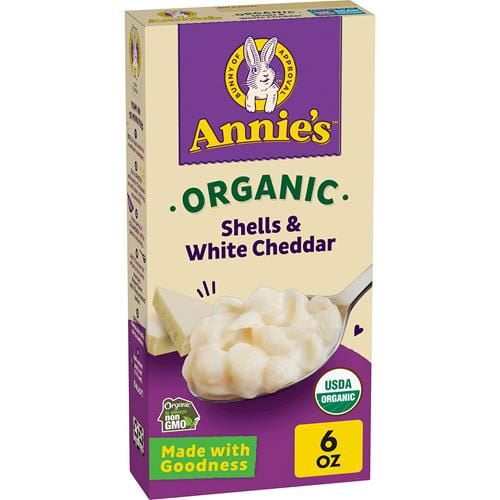 Annies Organic Macaroni And Cheese, Shells And White Cheddar, 6 Oz - Pack of 2