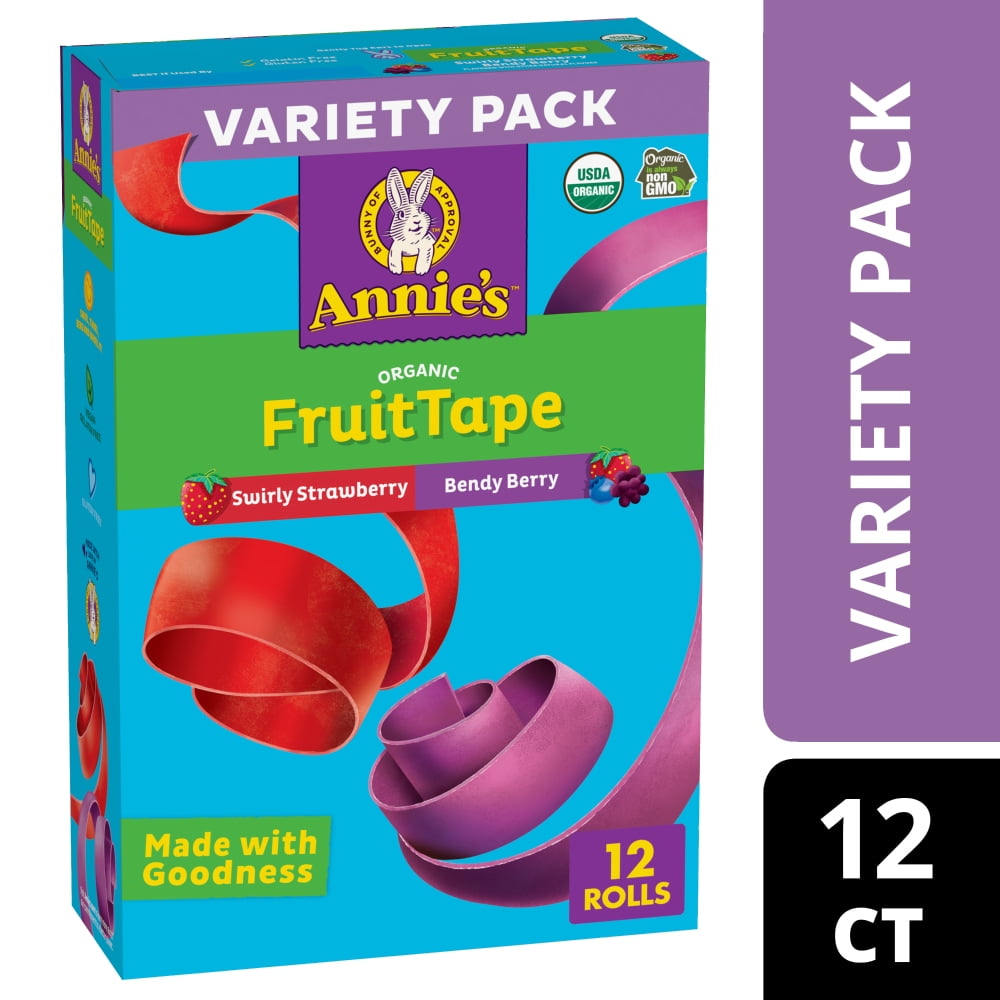 Annies Organic Swirly Strawberry and Bendy Berry Fruit Tape - 12 ct / 0.75 oz