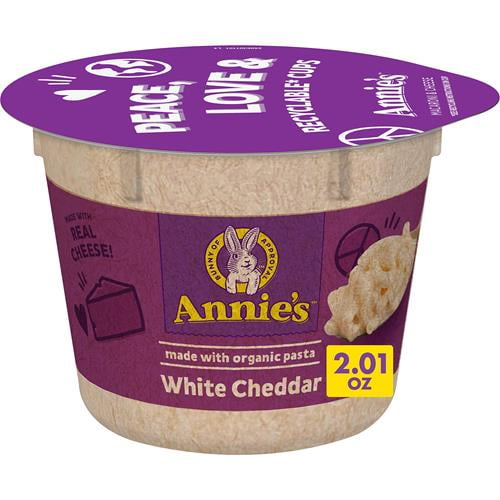 Annies Organic White Cheddar Macaroni And Cheese, Microwavable Cup, 2.01 Oz - Pack of 2