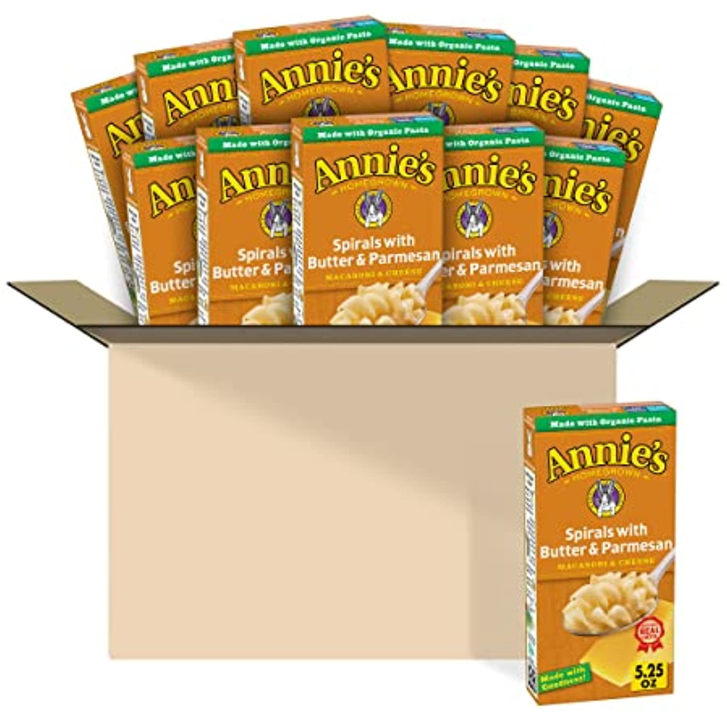 Annies Spirals With Butter & Parmesan Macaroni And Cheese, 5.25 Oz (Pack Of 12)