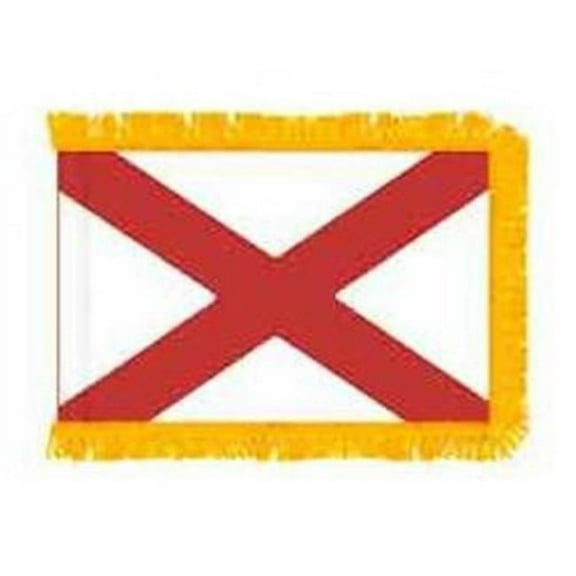Annin Flagmakers 140090 3 ft. x 5 ft. Indoor and Parade Colonial Nyl-Glo Alabama Flag with Fringe