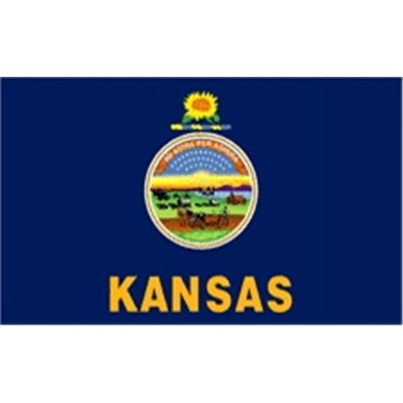 Annin Flagmakers 141850 2 ft. X 3 ft. Nyl-Glo Kansas Flag